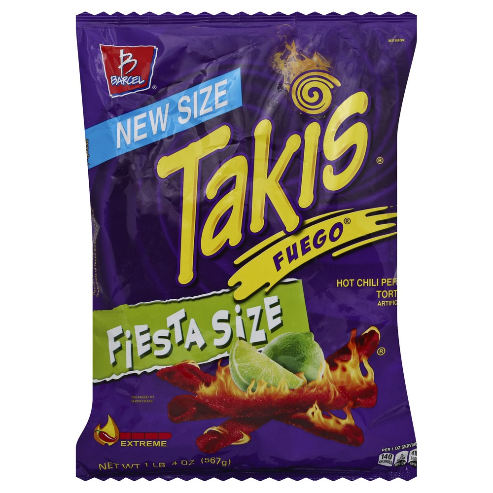 TAKIS FUEGO HOT CHILI PEPPER & LIME CHIPS (1 LB 4