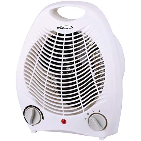 Brentwood Portable Electric Space Heater Fan WHITE