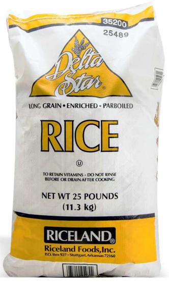 DELTA PARBOILED RICE (25 LB)