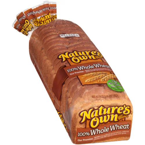 NATURES OWN 100% WHOLE WHEAT BREAD (20 OZ)