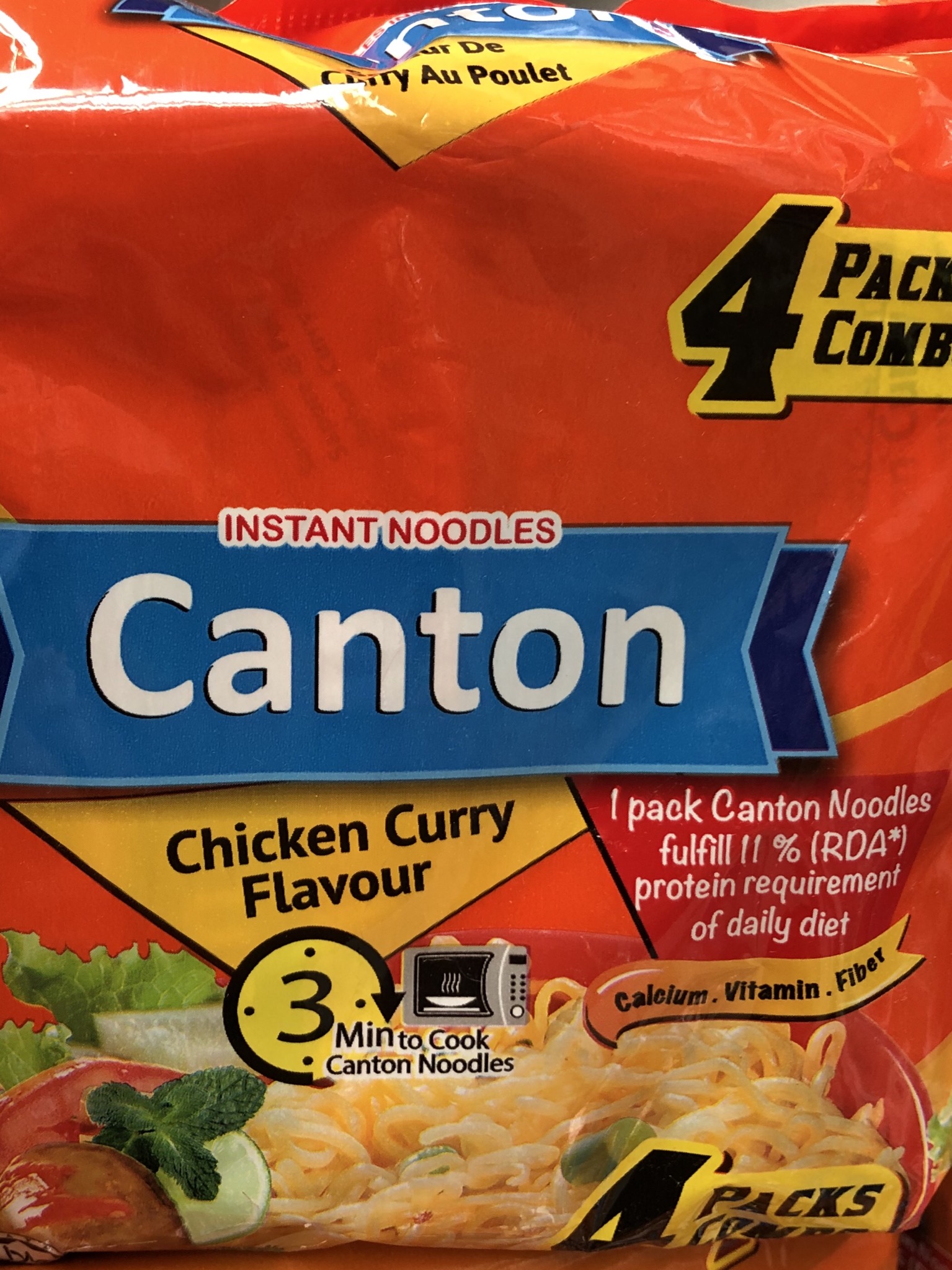 Canton Chicken Curry Noodles 4pk