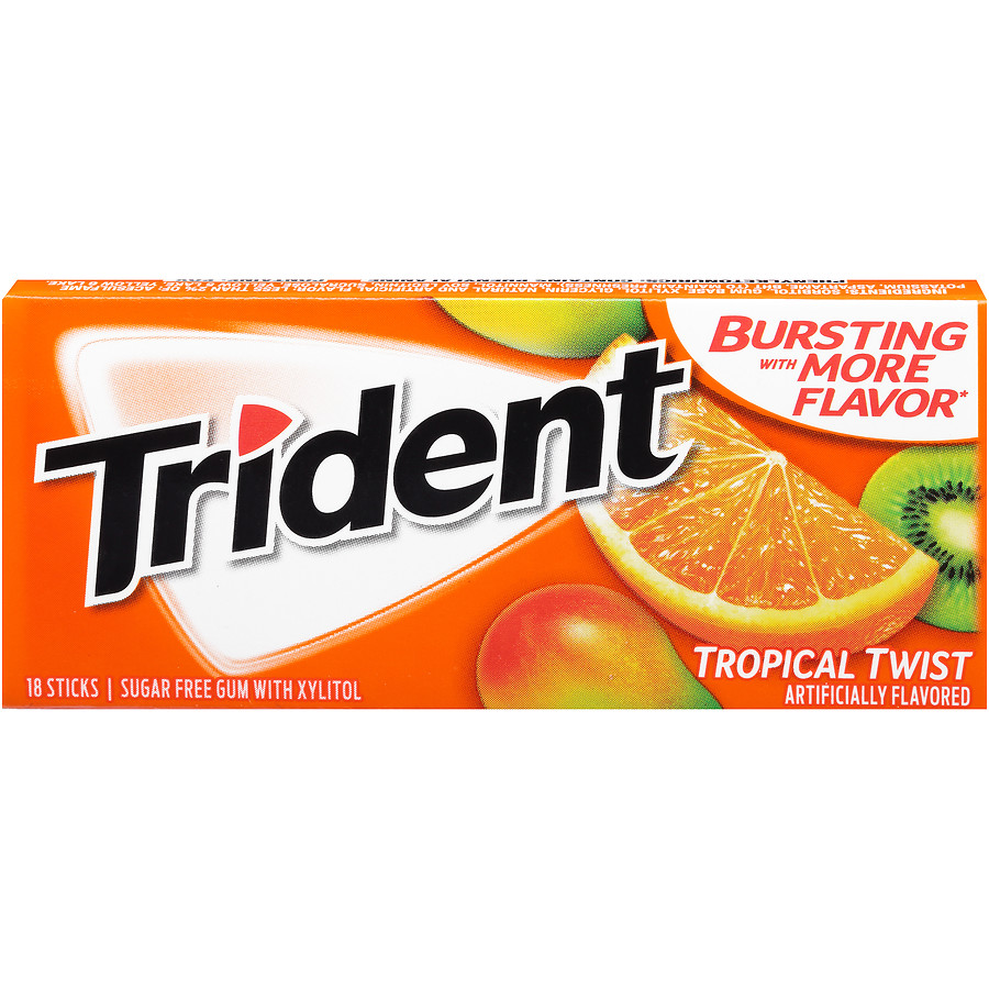 Trident Sugar Free Gum Tropical Twist -