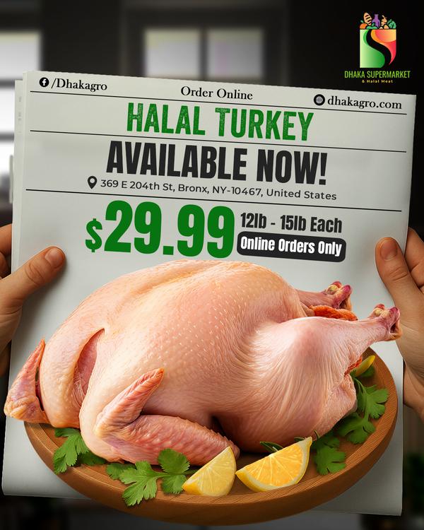Whole Halal Turkey (12-15lb)
