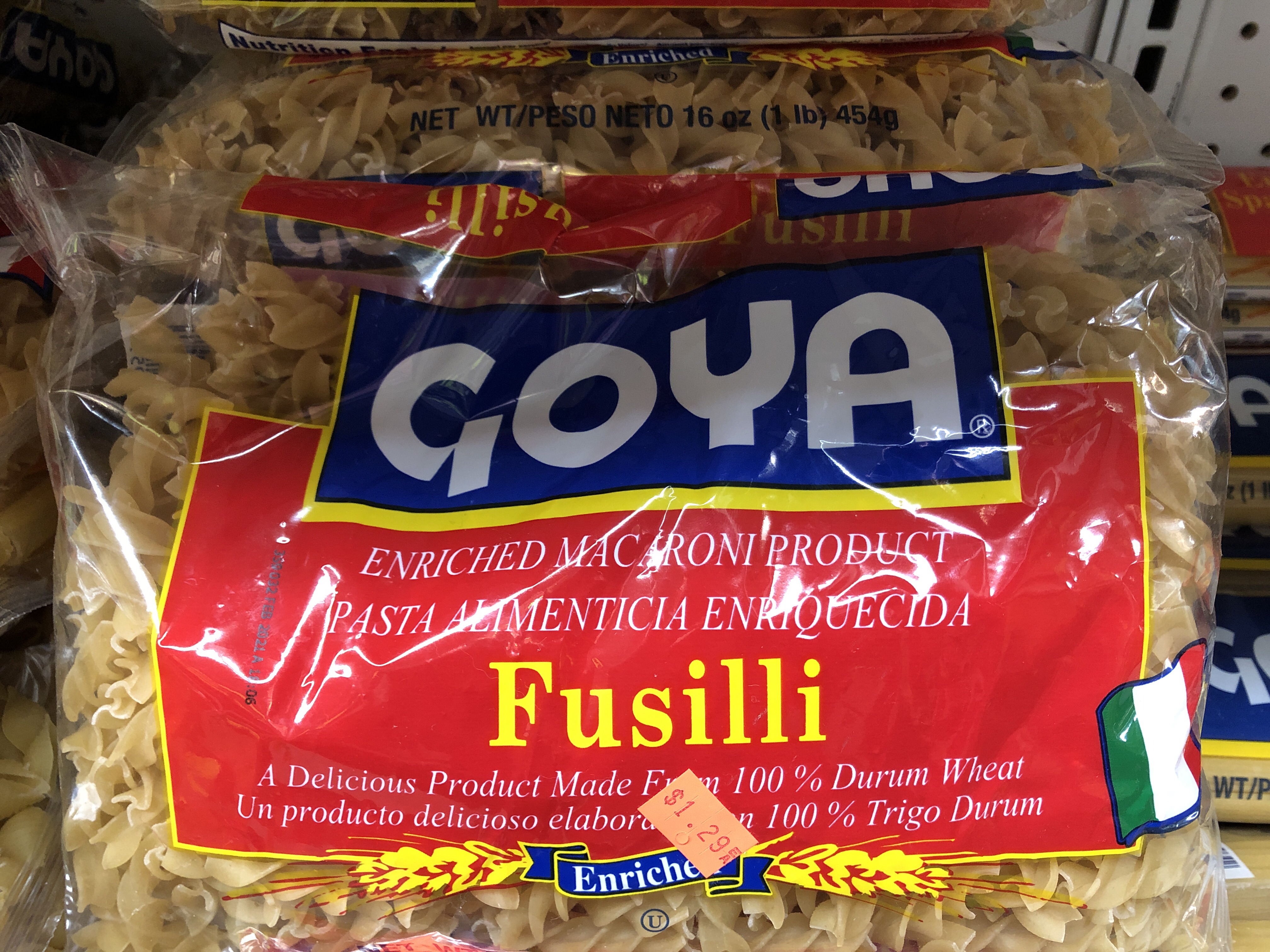 Goya Fusilli Pasta 16oz